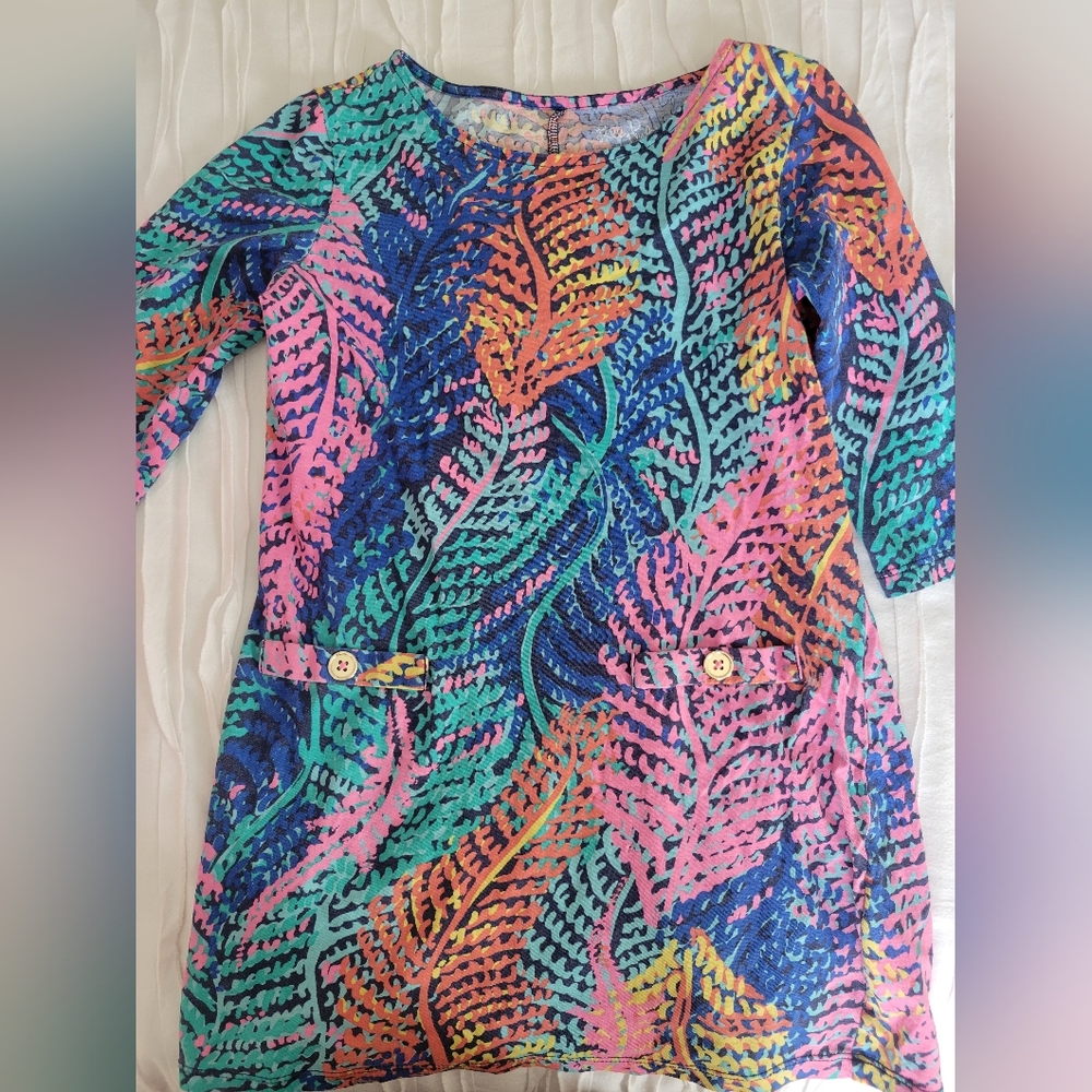 Lilly Pulitzer Multicolor Leaf Print Kids Dress